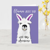Carte llama dis simplement que tu es un petit ami génial (Fleur jaune)