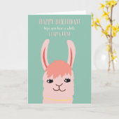 Carte Llama Fun Anniversaire (Fleur jaune)