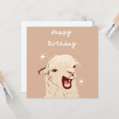 Carte Llama Joyeux Anniversaire (Devant/Arrière en situation)