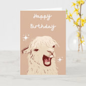 Carte Llama Joyeux Anniversaire (Fleur jaune)
