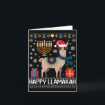 Carte Llama Llamakah drôle et heureux avec Menorah<br><div class="desc">Llama Llamakah drôle et heureux avec Menorah</div>