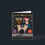 Carte Llama Llamakah drôle et heureux avec Menorah<br><div class="desc">Llama Llamakah drôle et heureux avec Menorah</div>