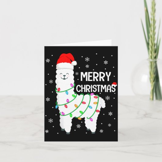 Carte Llama Merry Christmas Kids Funny Llama Christmas L (Devant)