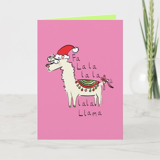 Carte Llama Mignon Drôle Noël Vacances (Devant)