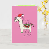 Carte Llama Mignon Drôle Noël Vacances (Fleur jaune)