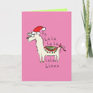 Carte Llama Mignon Drôle Noël Vacances