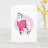 Carte Llama pyjama (Fleur jaune)