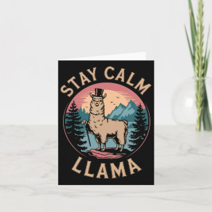 Carte Llama Séjour Calme Amusant Alpaca Sur Mountain Ran