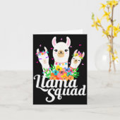 Carte Llama Squad Funny Cute Llama Matching (Fleur jaune)