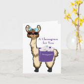 Carte Llamagram pour toutes les occasions (Fleur jaune)