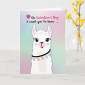 Carte Llamas Coeurs de la Saint-Valentin (Fleur jaune)