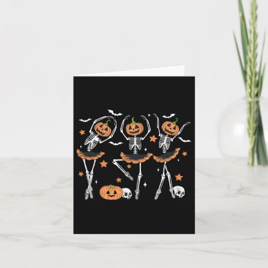 Carte Llet Citrouille Squelette effrayant Halloween Homm (Devant)