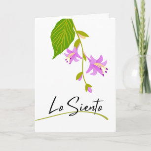 Carte Lo Siento Sympathy Spanish avec Hosta Blooms