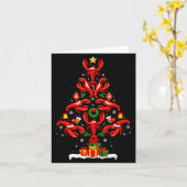 Carte Lobster Christmas Tree Lights Santa Hat Funny Xmas (Fleur jaune)