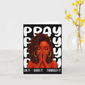 Carte Loc'd Black Woman Pray On It Throught It Over It C (Fleur jaune)