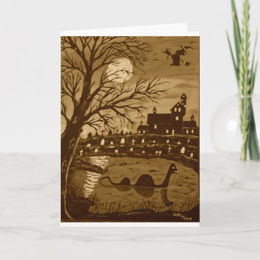 Carte Loch Ness Monster Sur Halloween (Devant)