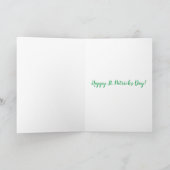 Carte Lockdown Woman Drinking Wine St Patricks Day Card (Intérieur)