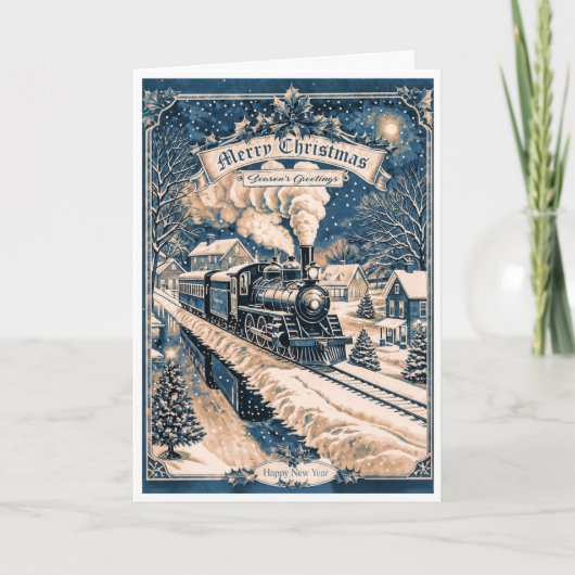 Carte Locomotive de Noël (Devant)