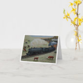 Carte Locomotive par JIM Ivey--Carte pour notes vide (Fleur jaune)