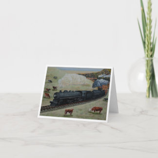 Carte Locomotive par JIM Ivey--Carte pour notes vide