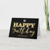 Carte Logo 3d Gold Letting Business Anniversaire Noir (Devant)
