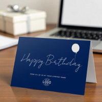 Logo Affaires Elégant Bleu Blancs Bleu Anniversair