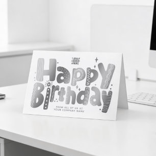 Carte Logo Amusant Faux Argent Anniversaire Écriture Man