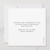 Carte Logo Argent Script Lettrer Forêt Vert Anniversaire (Dos)