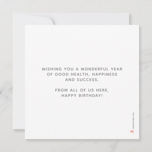 Carte Logo Argent Script Lettrer Forêt Vert Anniversaire (Dos)