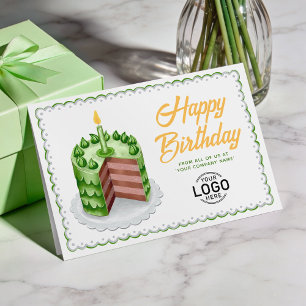 Carte Logo Big Green Vintage Cake Business Anniversaire