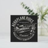 Carte Logo Biplane de l'avion vintage (Debout devant)