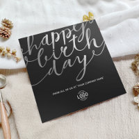 Logo Black Faux Silver Foil Script Anniversaire