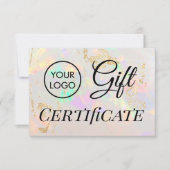 Carte logo blanc opal pierre certificat cadeau (Devant)
