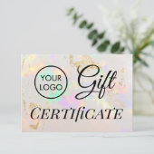 Carte logo blanc opal pierre certificat cadeau (Debout devant)