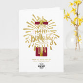 Carte Logo Bourgogne Cadeau Gold Fireworks Group Anniver (Fleur jaune)