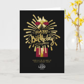 Carte Logo Burgundy Gold Fireworks Black Group Anniversa (Fleur jaune)