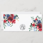 Carte Logo cadeau à l'aquarelle florale rouge (Dos)