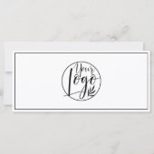 Carte Logo cadeau simple en noir blanc (Dos)