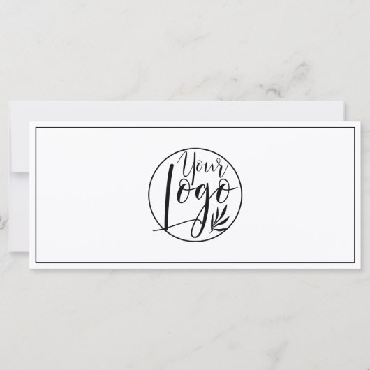 Carte Logo cadeau simple en noir blanc (Dos)