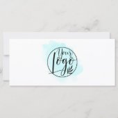 Carte logo cadeau turquoise bleu brosse (Dos)