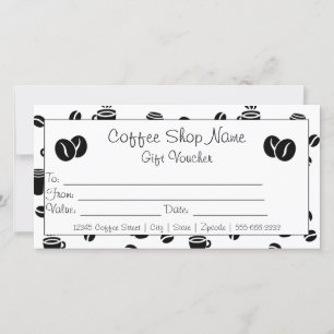 Carte Logo Coffee Shop Motif Business Cadeau Certificat