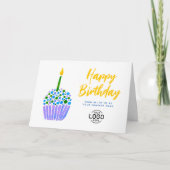 Carte Logo Cute Purple Blue Green Cupcake Anniversaire (Devant)