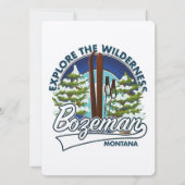 Carte logo d'affiche de ski Bozeman Montana (Devant)