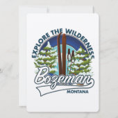 Carte logo d'affiche de ski Bozeman Montana (Dos)