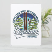 Carte logo d'affiche de ski Bozeman Montana (Debout devant)