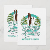 Carte logo de Badger Mountain Waterville Washington Ski (Devant / Derrière)