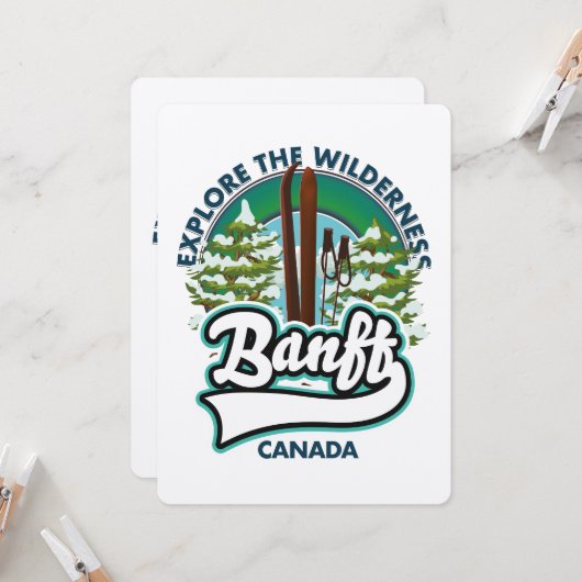 Carte logo de Banff Canada pour skier (Devant/Arrière en situation)