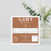 Carte Logo de certificat cadeau carré moderne en terre c (Debout devant)