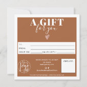 Carte Logo de certificat cadeau carré moderne en terre c (Devant)