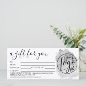 Carte Logo de certificat cadeau de brosse à feuille d'ar (Debout devant)